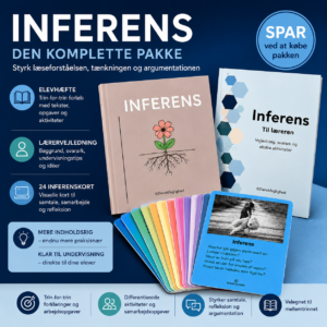 Inferens – komplet pakke med elevhæfte, lærervejledning og 24 inferenskort