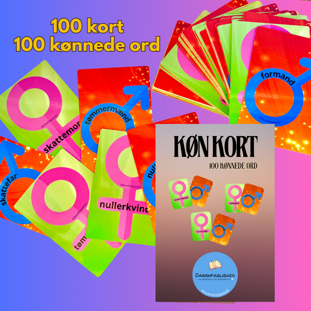 De 100 kort med kønnede ord – samtalekort om køn, sprog og normer (udskoling) - Billede 2