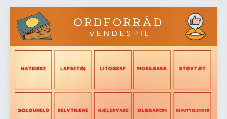 Ordforråd vendespil