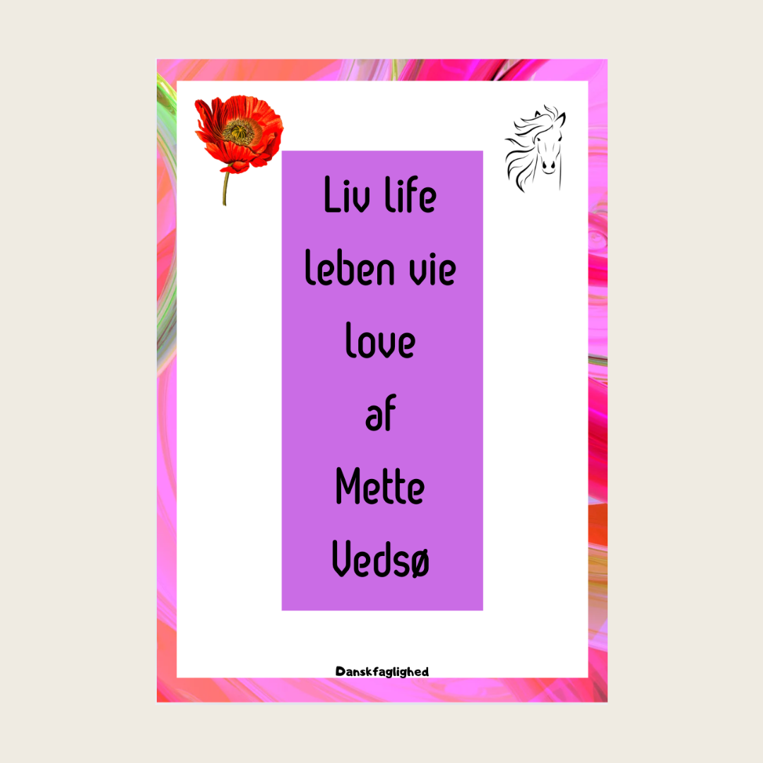 “Liv life leben vie love” af Mette Vedsø - Et litteraturforløb