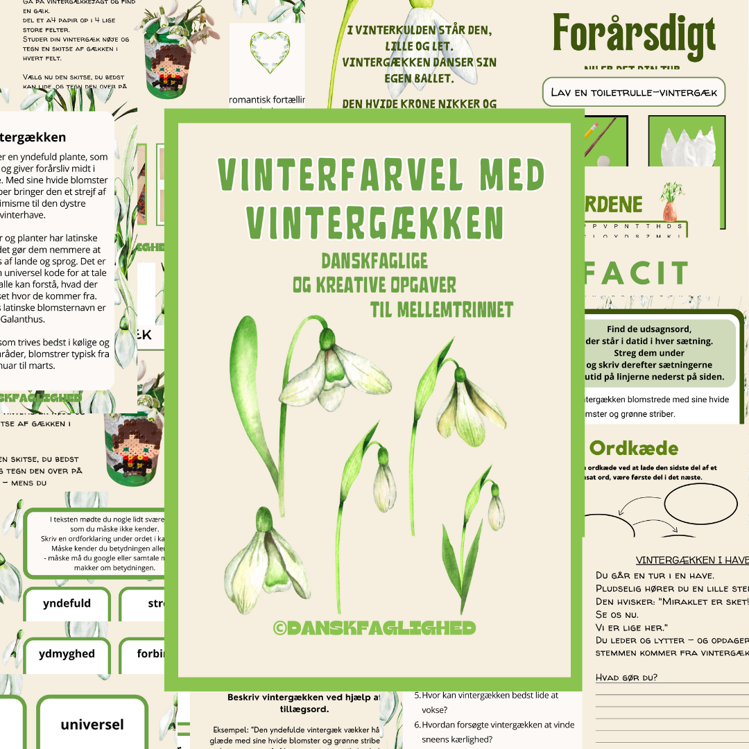 Danskopgaver til mellemtrinnet – Vinterfarvel med vintergækken