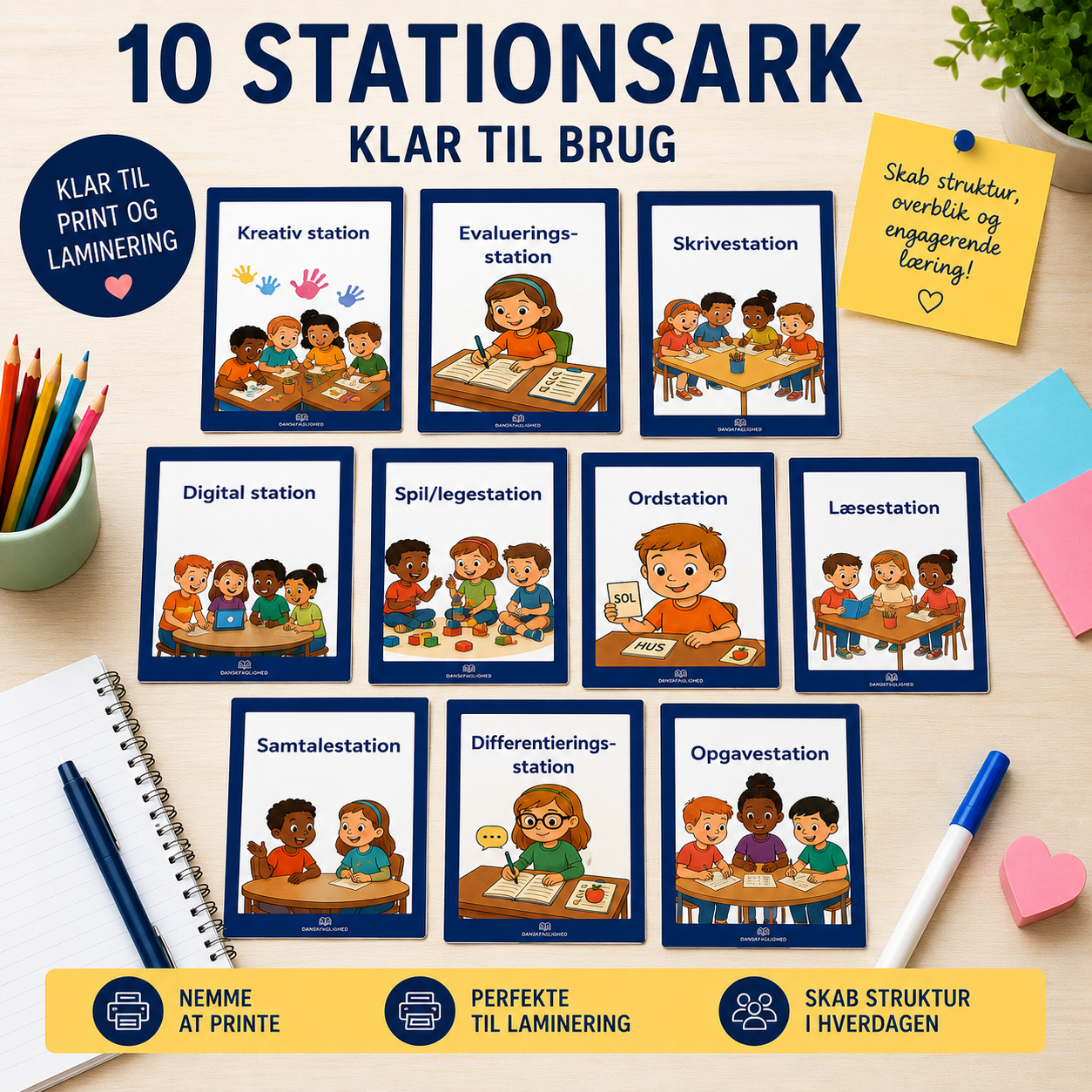 10 gratis stationsark til stationsundervisning | Klar til print