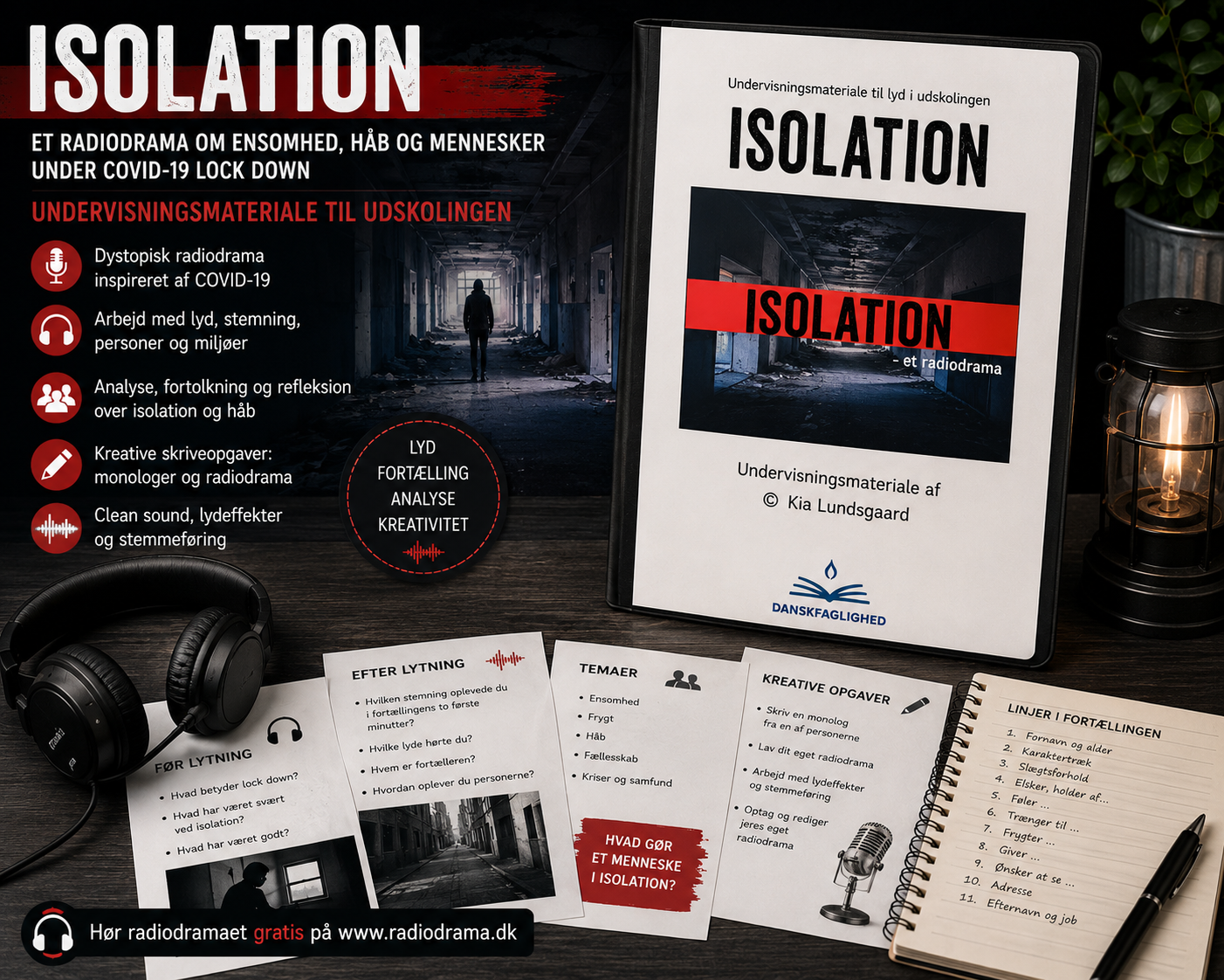 Undervisningsmateriale til Isolation med radiodrama, dystopi, lydanalyse og kreative opgaver til udskolingen