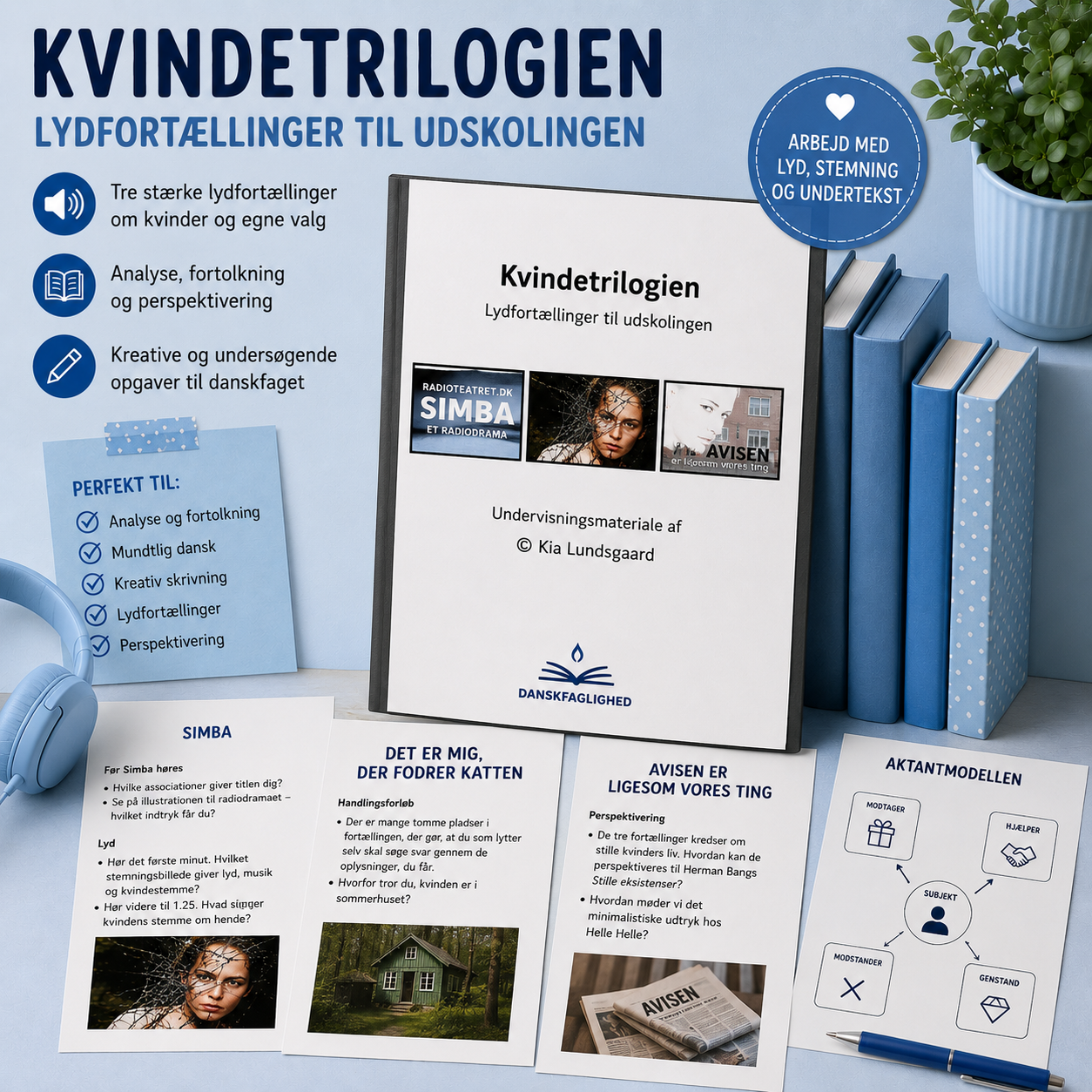 Undervisningsmateriale til Kvindetrilogien med analyse, lydfortællinger og kreative opgaver til udskolingen