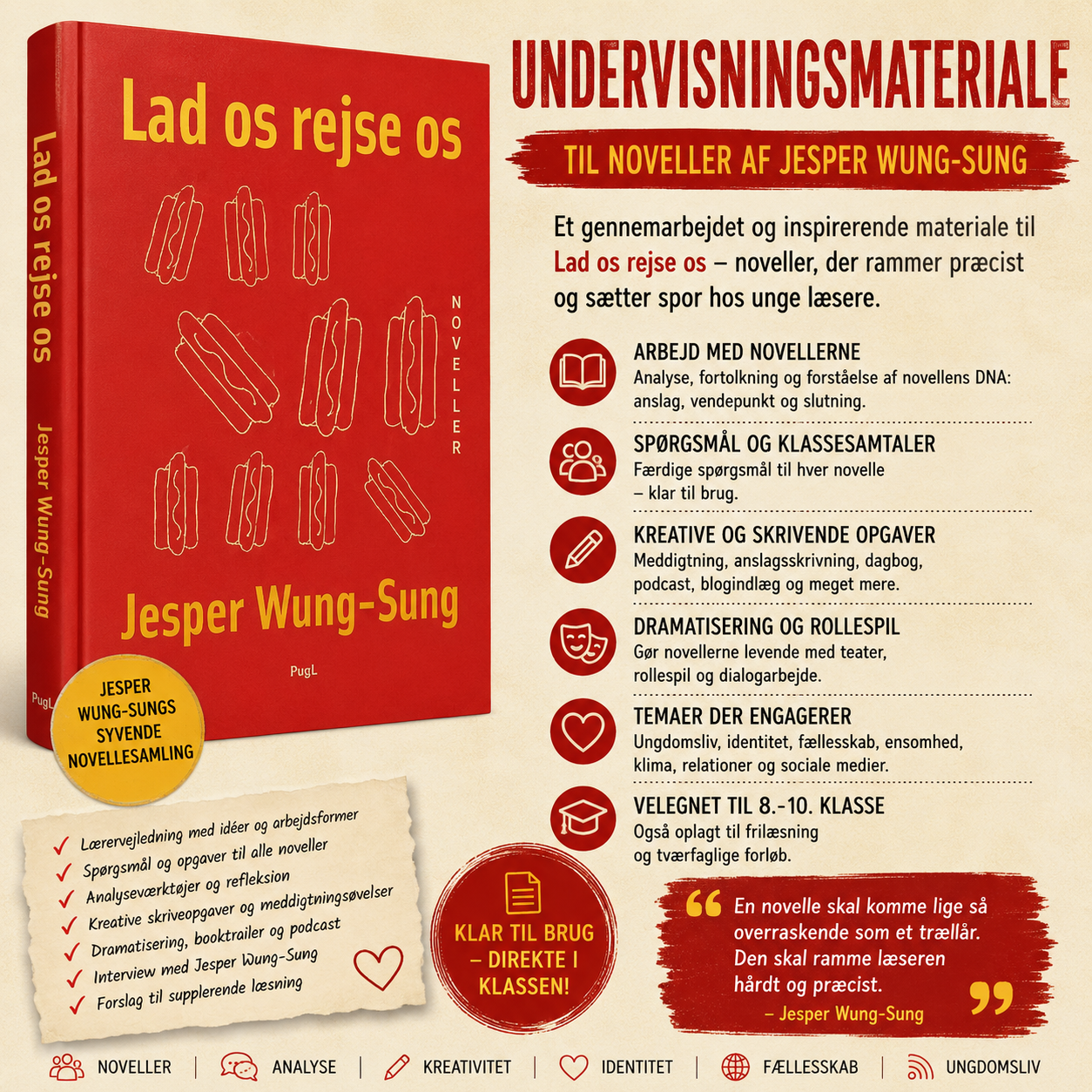 Undervisningsmateriale til Lad os rejse os af Jesper Wung-Sung