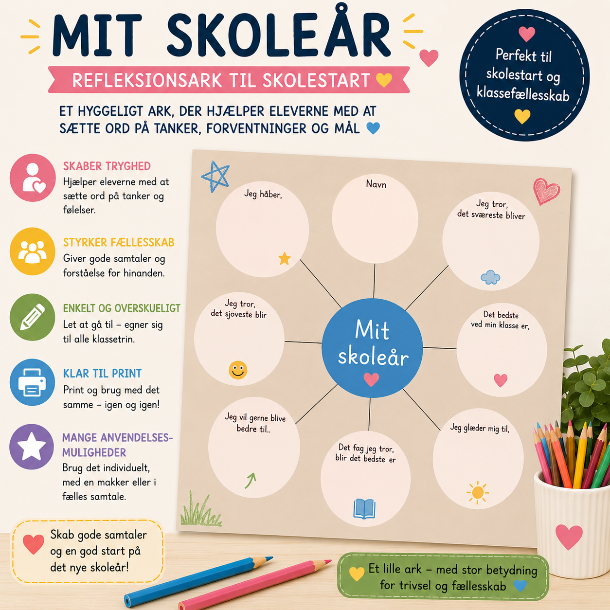 Mit skoleår – refleksionsark til skolestart