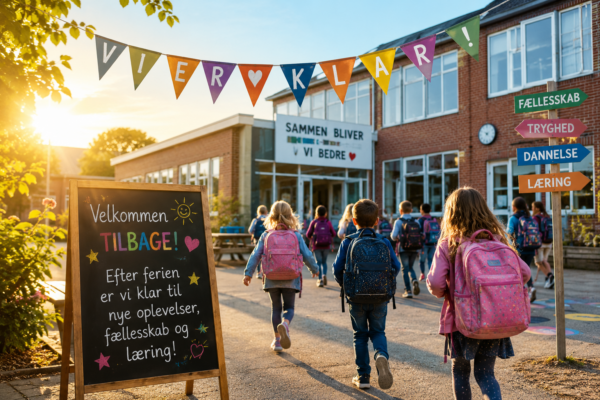 Elever på vej tilbage til skolen efter sommerferien med fokus på fællesskab, trivsel, læring og en god skolestart.