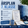 Gratis årsplan i dansk til 7. klasse med oversigt over litteraturforløb, fordybelsesområder, grammatik og danskundervisning.