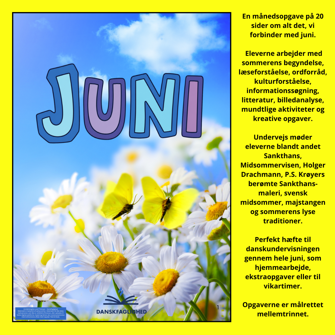 Månedsopgave – Juni - mellemtrinnet
