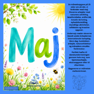Forside til Månedsopgave – Maj med danskopgaver for 4.-6. klasse.