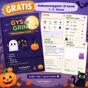 Gys og grin – GRATIS Halloweenopgaver til dansk i indskolingen