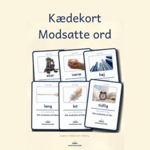 Kædekort med modsatte ord til dansk i 0.–3. klasse