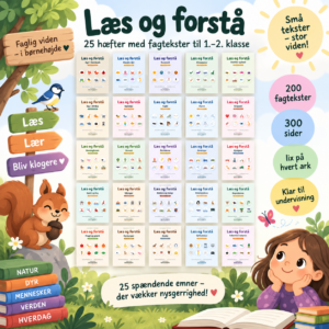 Læs og forstå – 25 hæfter med 200 fagtekster og læseforståelsesopgaver til 1.–2. klasse