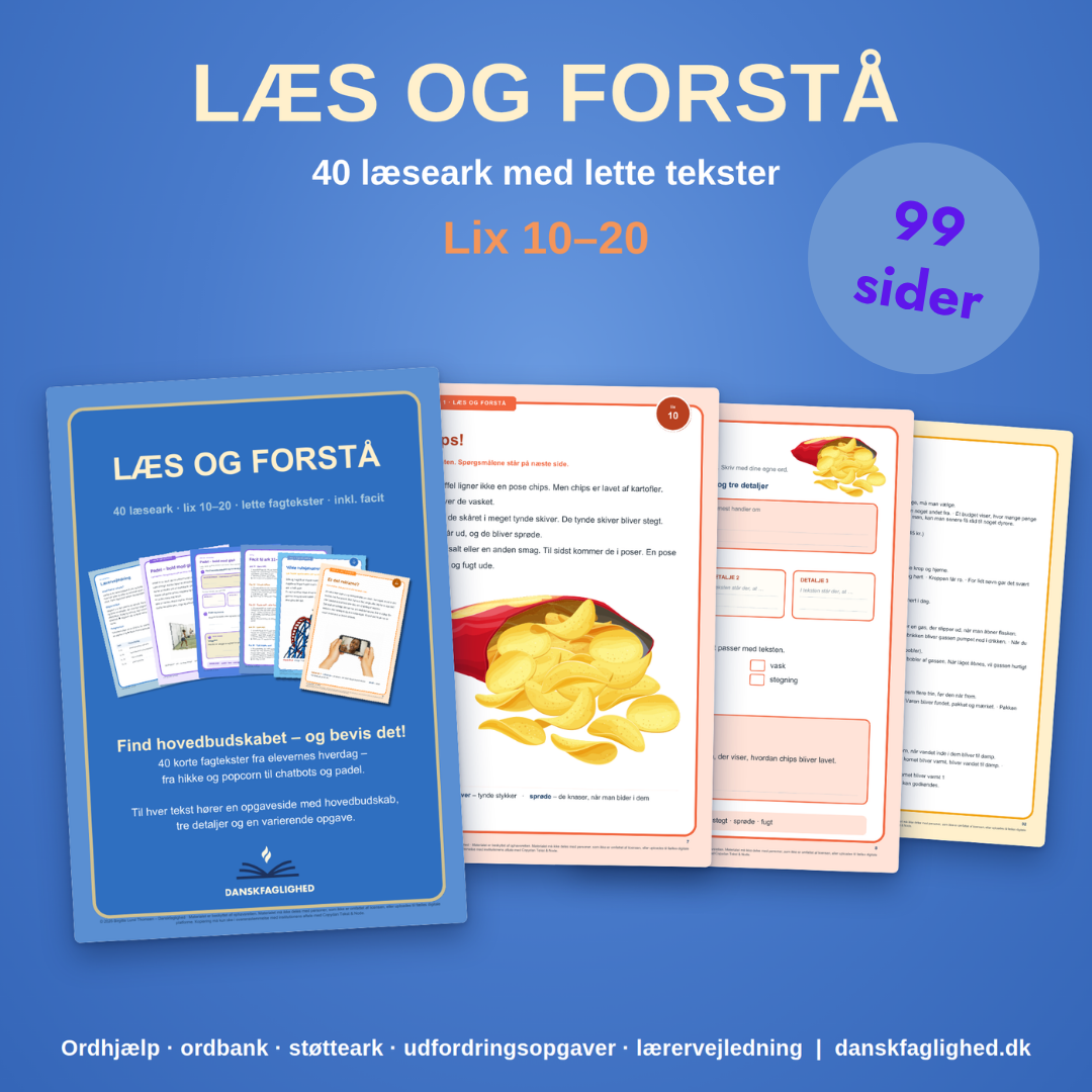 Læs og forstå – 40 læseark med lette tekster | Lix 10–20