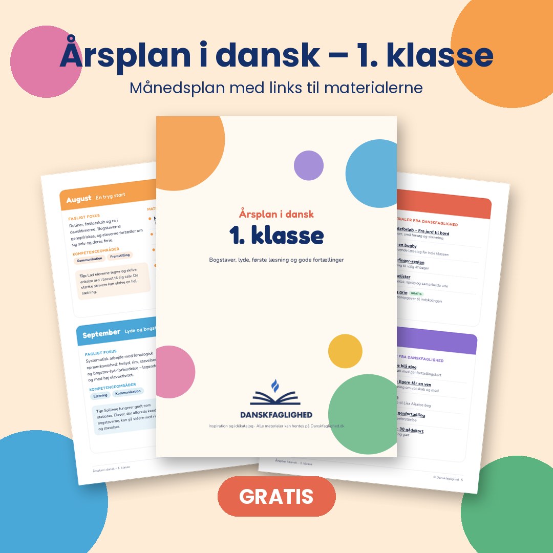 Gratis årsplan i dansk til 1. klasse