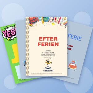 Opstartspakke efter ferien – indskoling med forsider af opstartshæfte, Ja! Nej!, Min ferie og Ordjagt
