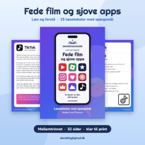 Læs og forstå – Fede film og sjove apps: læsetekster med spørgsmål til mellemtrinnet