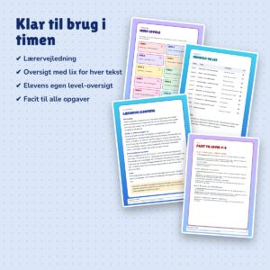 Læs og forstå Gaming – lærervejledning, lix-oversigt og facit