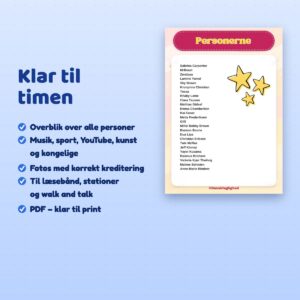Oversigt over de 25 personer i Seje personer 4 – læseforståelse klar til print